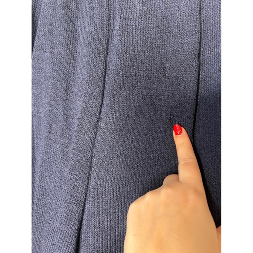 St John Evening by Marie Gray Navy Blue Knit Wide‎ Leg Pleated Pants Size 14 - Picture 5 of 11